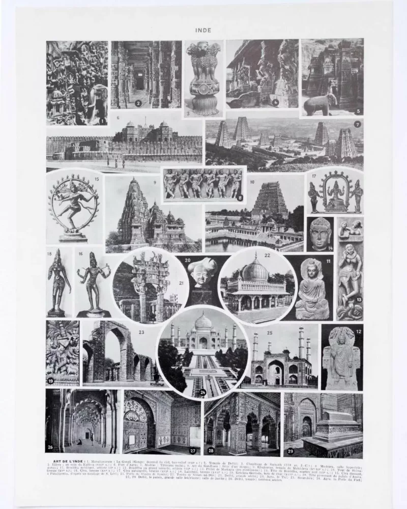 Inde indépendante, carte mise à jour en 1947, planche édition 1931 – planche ancienne entière