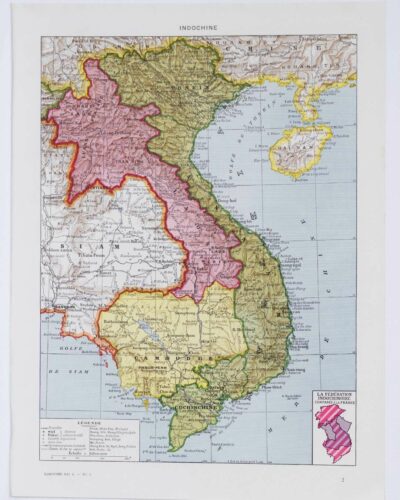 A11-7 Indochine française, cartes et économie, planche 1930