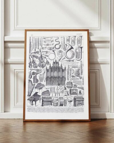 A12-4-1 Instruments de musique, planche originale 1930