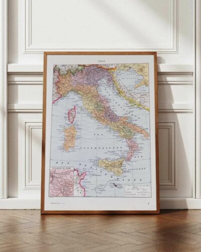 Italie, carte historique en couleurs, planche 1930