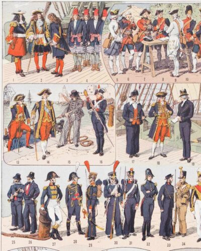 Marine française, uniformes 1690-1930, planche 1930