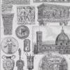 A13-10 Renaissance italienne, Michel-Ange, Donatello et Cellini, planche 1930 – détail de la planche ancienne