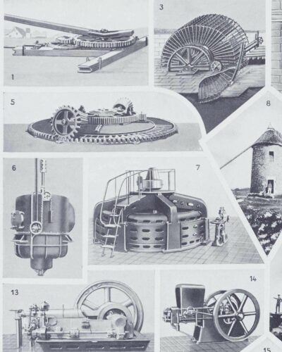 Moteurs industriels et motoculture, planche technique 1930