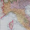 Italie, carte historique en couleurs, planche 1930