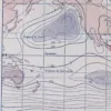 Climat du monde, isobares et isothermes, carte 1930 – détail de la planche ancienne
