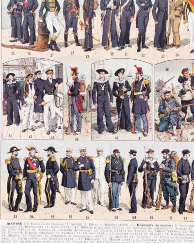 Marine française, uniformes 1690-1930, planche 1930