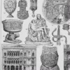A14-9 Renaissance italienne, Michel-Ange, Donatello et Cellini, planche 1930 – détail de la planche ancienne