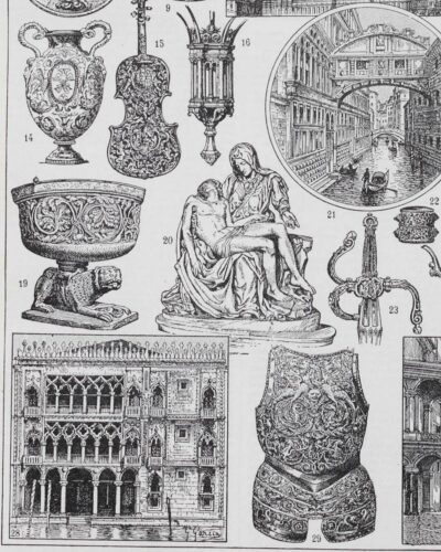 Renaissance italienne, Michel-Ange, Donatello et Cellini, planche 1930