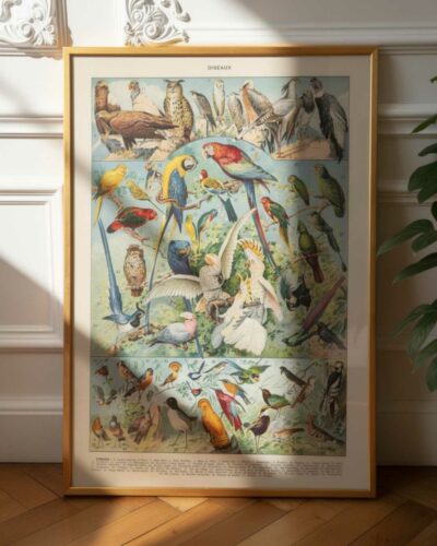 Oiseaux du monde, planche d’Adolphe Millot 1932