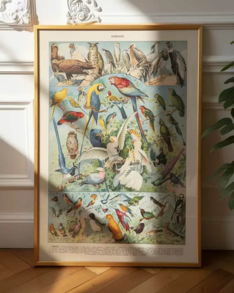 Oiseaux du monde, planche d’Adolphe Millot 1932
