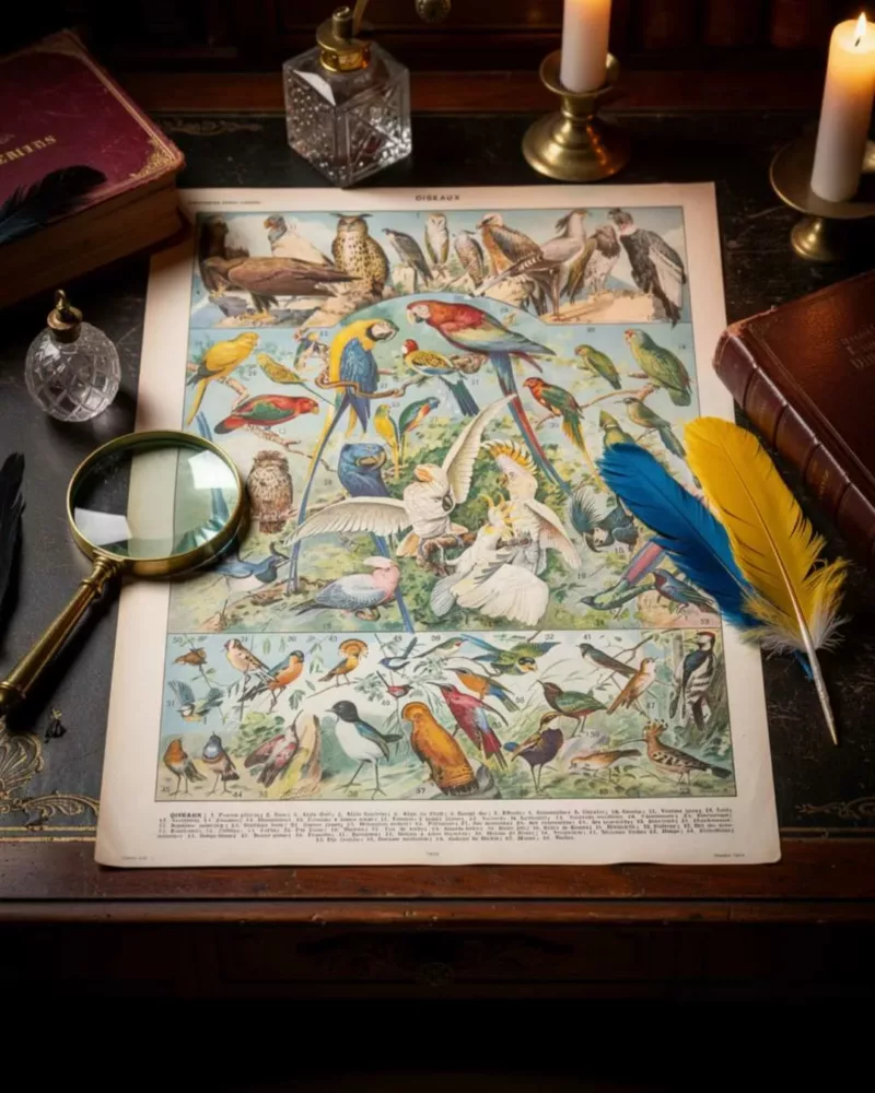 Oiseaux du monde, planche d’Adolphe Millot 1932
