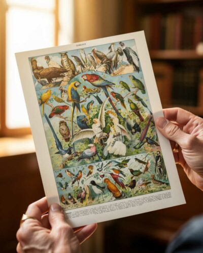 Oiseaux du monde, planche d’Adolphe Millot 1932