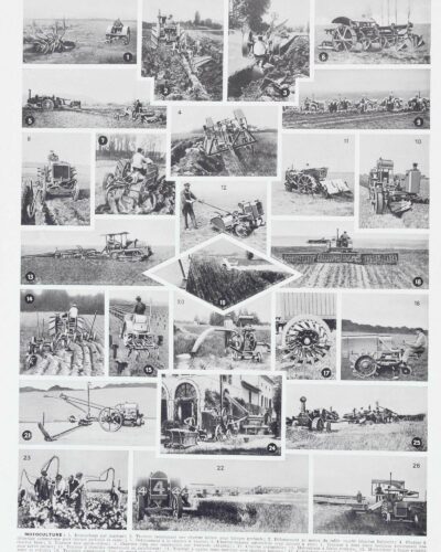 Moteurs industriels et motoculture, planche technique 1930