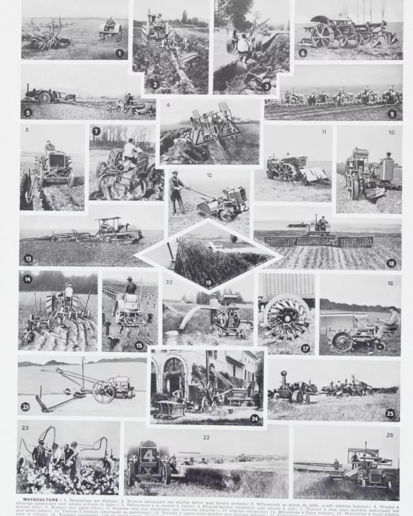 A20-3 Moteurs industriels et motoculture, planche technique 1930