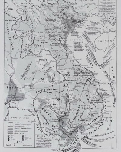 A20-4-1 Indochine française, cartes et économie, planche 1930