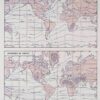 Climat du monde, isobares et isothermes, carte 1930