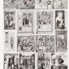 Miniatures médiévales XIIe-XVe siècle, planche 1930 – verso du document ancien
