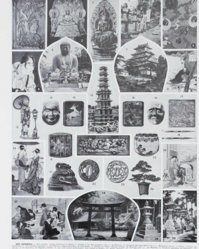 Japon, carte et art japonais, planche 1930