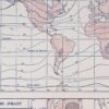 Climat du monde, isobares et isothermes, carte 1930