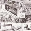 Guerre de mines terrestre et navale, planche 1930 – planche ancienne entière