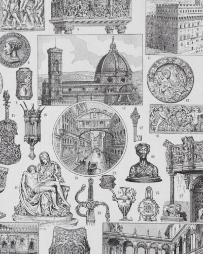 Renaissance italienne, Michel-Ange, Donatello et Cellini, planche 1930