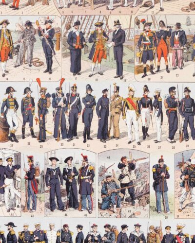 Marine française, uniformes 1690-1930, planche 1930