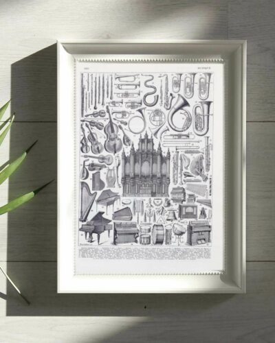 B12-1-1 Instruments de musique, planche originale 1930