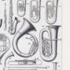 B13-1-1 Instruments de musique, planche originale 1930