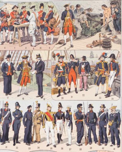 Marine française, uniformes 1690-1930, planche 1930