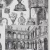 B14-3 Renaissance italienne, Michel-Ange, Donatello et Cellini, planche 1930 – détail de la planche ancienne