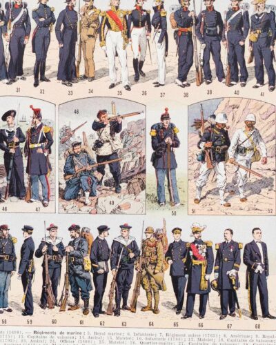 Marine française, uniformes 1690-1930, planche 1930