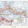 Empire romain, carte historique et art romain, planche 1930