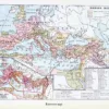 Empire romain, carte historique et art romain, planche 1930