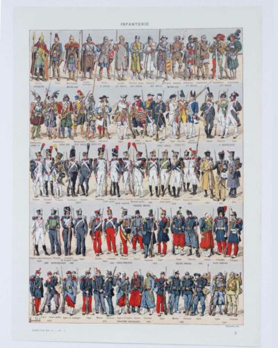 Infanterie française, quinze siècles d’uniformes, planche 1930