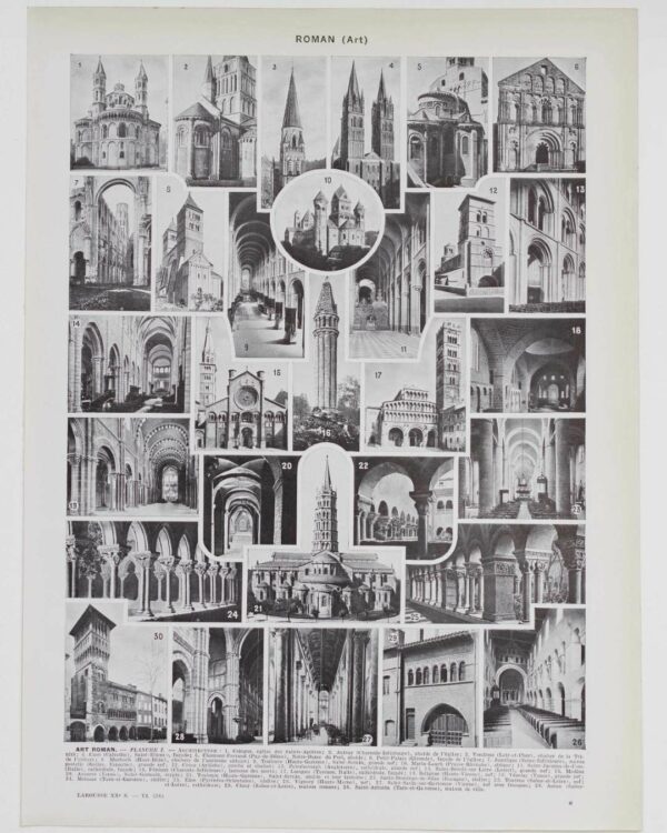 Art roman, architecture et sculpture, planche 1930