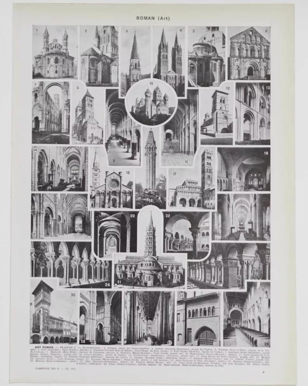 a11-15 Art roman, architecture et sculpture, planche 1930