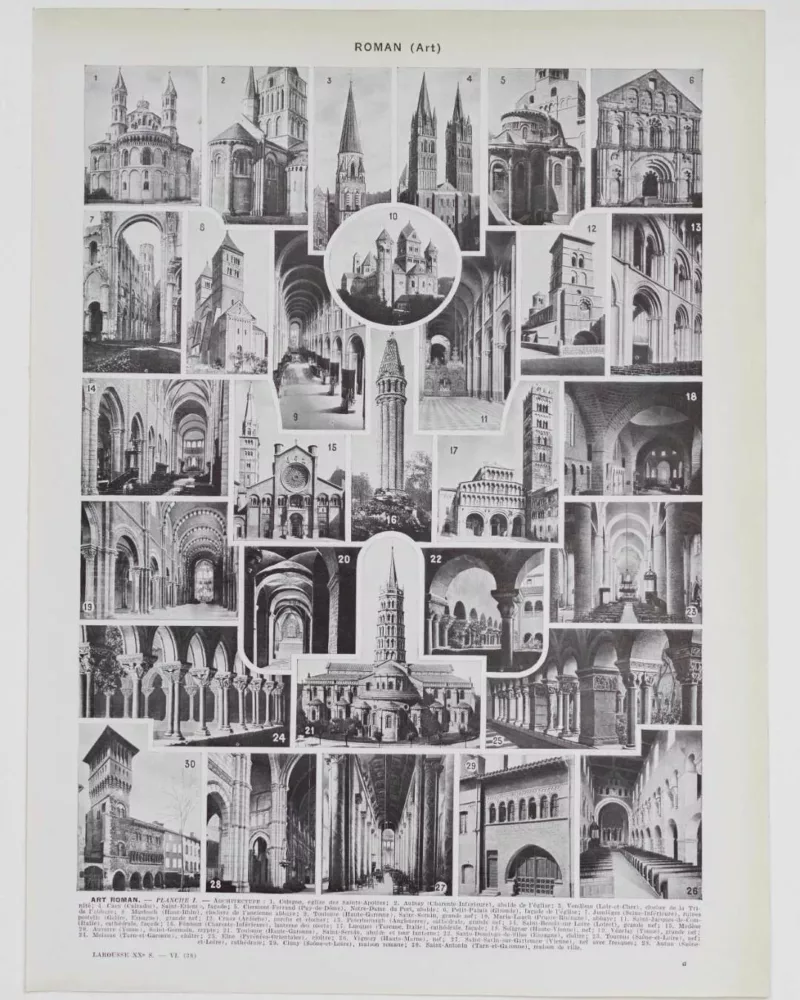 Art roman, architecture et sculpture, planche 1930