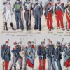 Infanterie française, quinze siècles d’uniformes, planche 1930 – planche encadrée en décoration murale