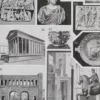 Empire romain, carte historique et art romain, planche 1930 – détail de la planche ancienne