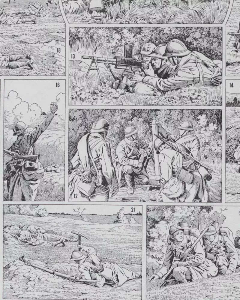 Infanterie française, quinze siècles d’uniformes, planche 1930 – verso encadré en décoration murale