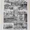 Planche ancienne abattoir, gravure originale années 1930