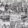 Planche ancienne abattoir, gravure originale années 1930 – détail de la planche ancienne