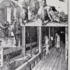 Planche ancienne abattoir, gravure originale années 1930 – détail de la planche ancienne