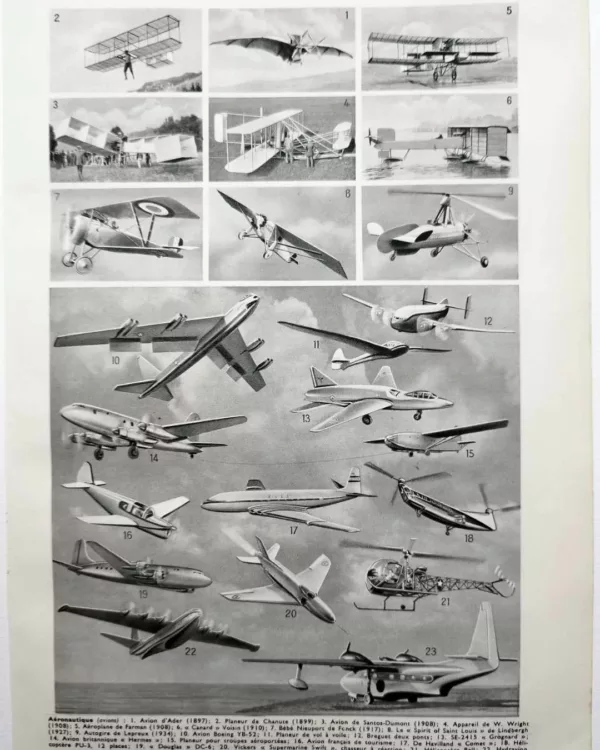 aeronautique-a11.jpg Aéronautique, aviation et ballons, planche originale 1948