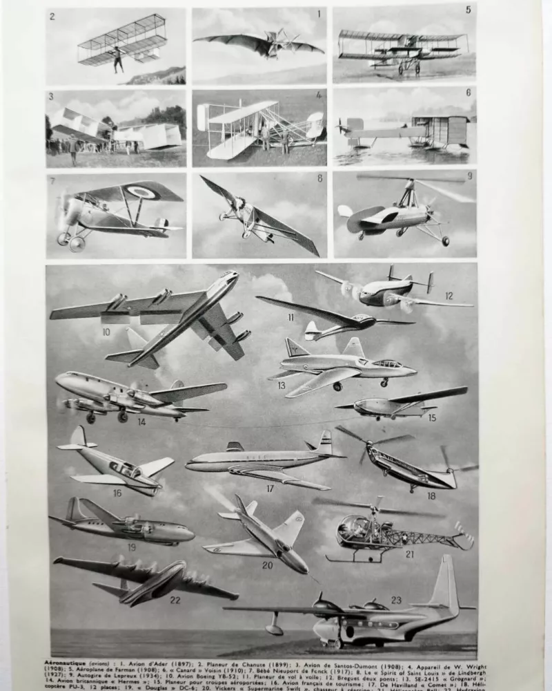 aeronautique-a11.jpg Aéronautique, aviation et ballons, planche originale 1948