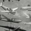 Aéronautique, aviation et ballons, planche originale 1948