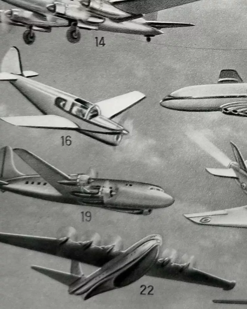 aeronautique-a14.jpg Aéronautique, aviation et ballons, planche originale 1948 – détail de la planche ancienne