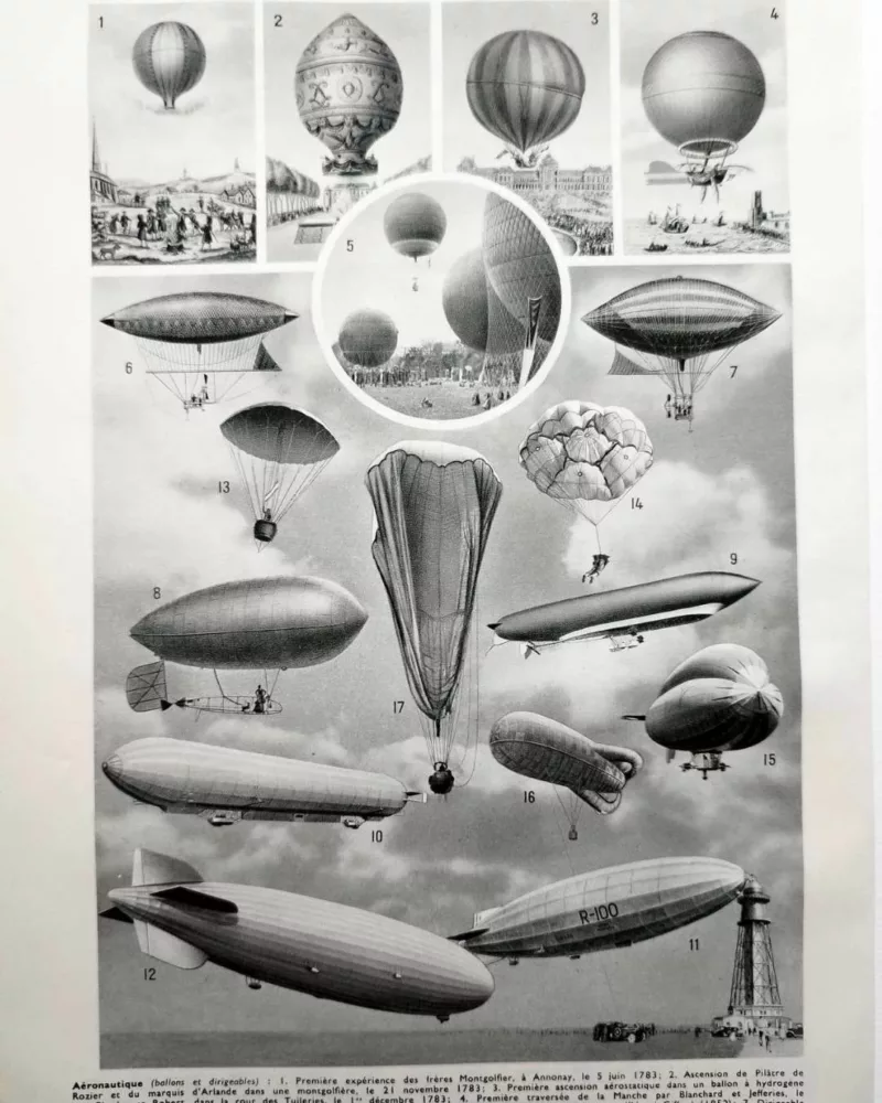 aeronautique-a20.jpg Aéronautique, aviation et ballons, planche originale 1948 – verso du document ancien