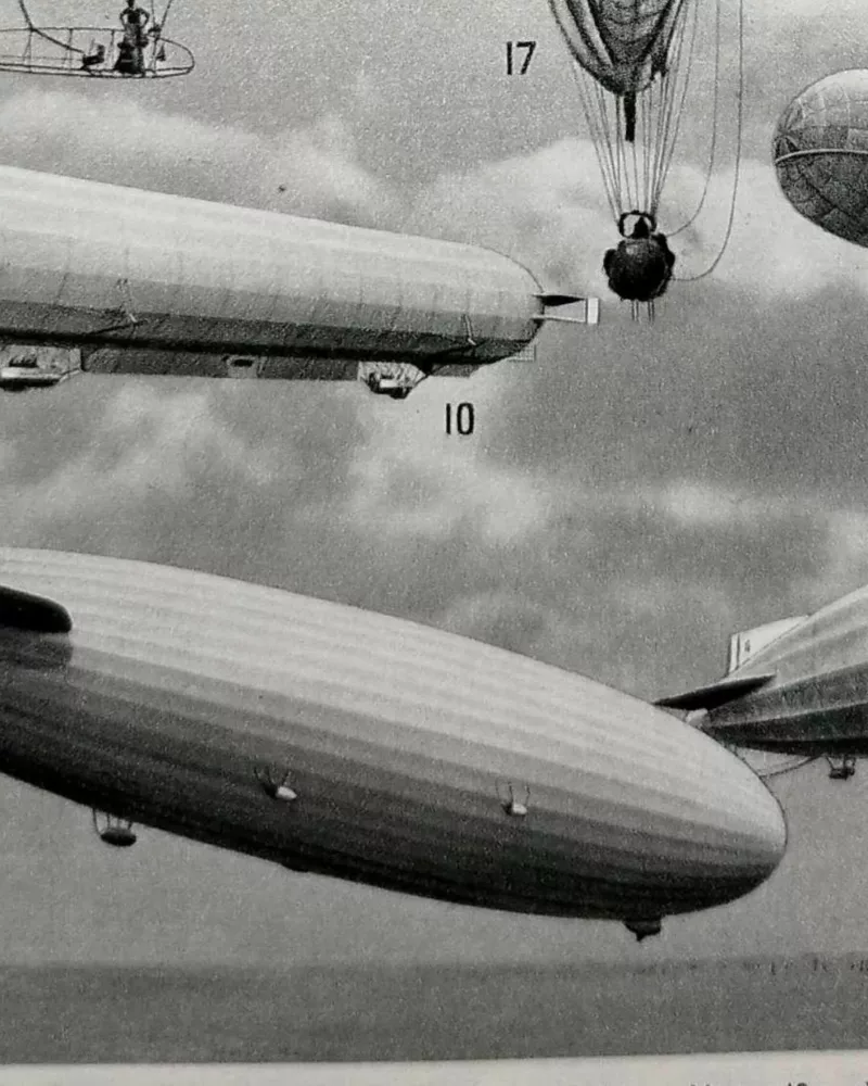 aeronautique-a22.jpg Aéronautique, aviation et ballons, planche originale 1948 – verso encadré en décoration murale
