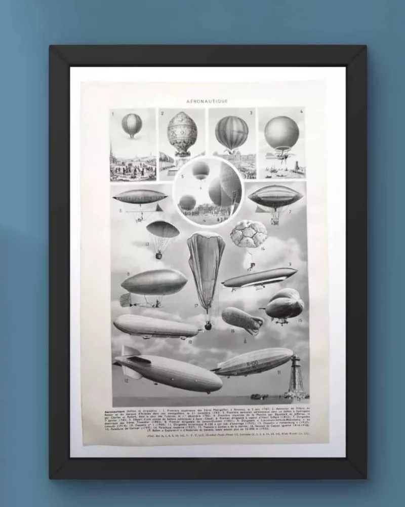 aeronautique-b21.jpg Aéronautique, aviation et ballons, planche originale 1948 – verso du document ancien